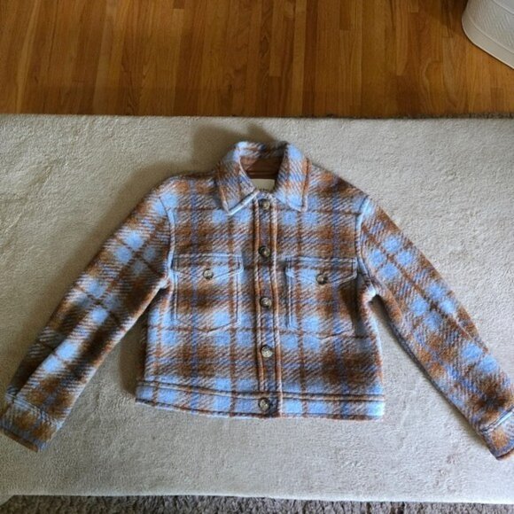 Aritzia Wilfred Free Autumn Wool Blend Plaid Shirt Jacket size XS - Picture 4 of 16